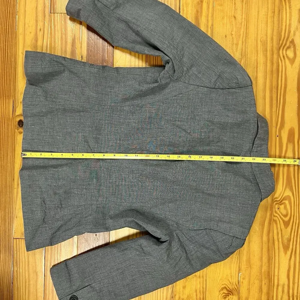 Banana Republic Puff Sleeve Blazer Sz XS-S Tag 8 Blue Gray Editorial Officecore